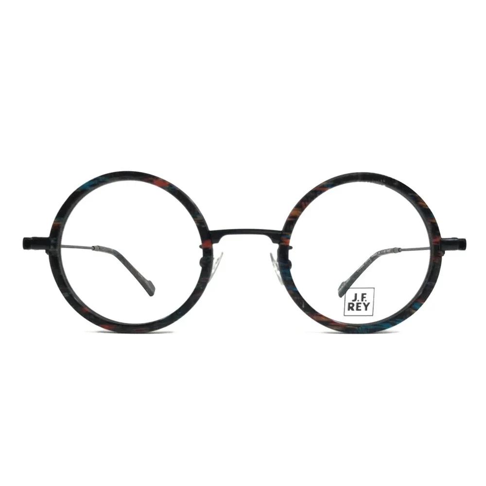 J. F. Rey Eyeglasses Frames JF3025 0045 Black Brown Blue Red Bur 46-24-148